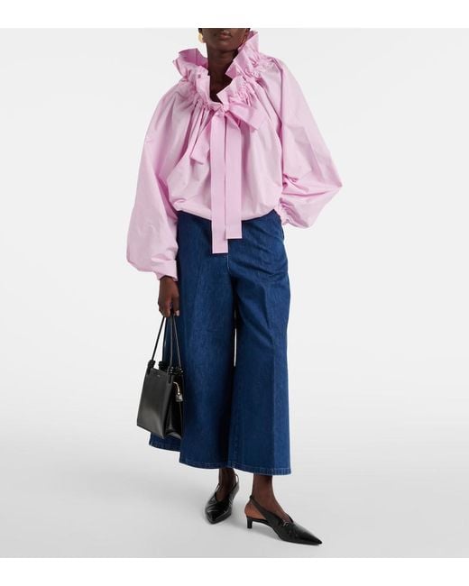 Patou Blue High-Rise Wide-Leg Jeans