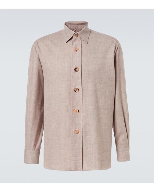 Rubinacci Natural Virgin Wool Shirt for men