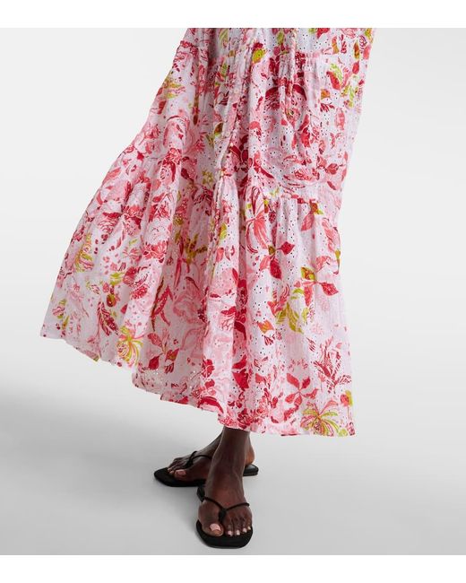 Vestido largo Nana de algodon floral Poupette de color Pink