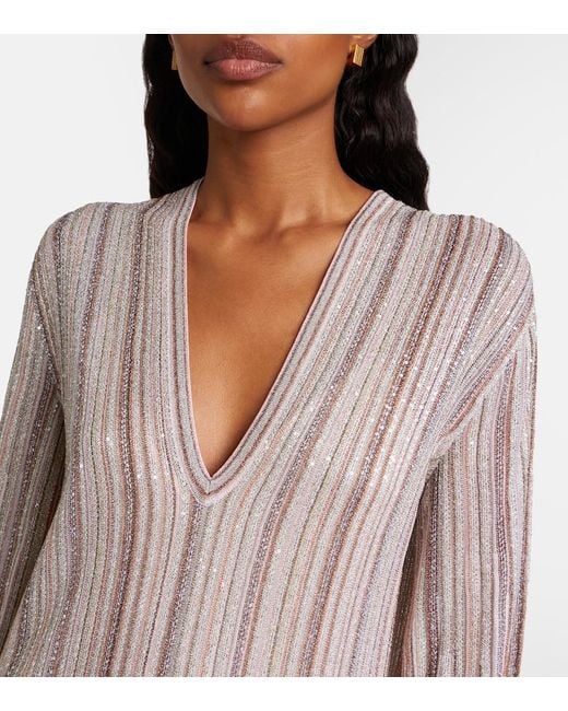 Missoni Natural Striped Lame Gown