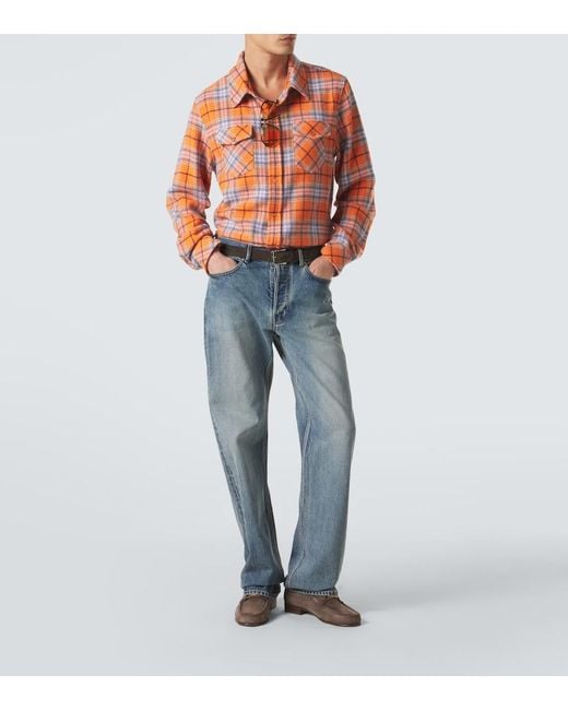 God's True Cashmere Orange Midnight Sun Cashmere Shirt With Carnelian for men