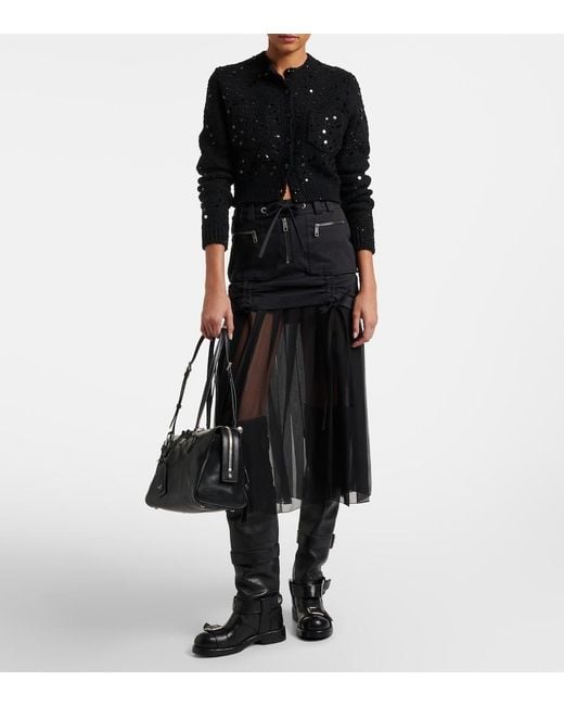 Dolce & Gabbana Black Silk And Cotton Midi Skirt