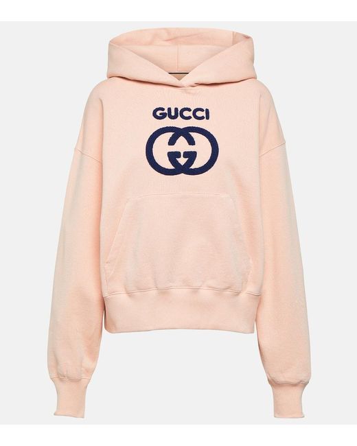 Sudadera de jersey de algodon con GG Gucci de color Pink