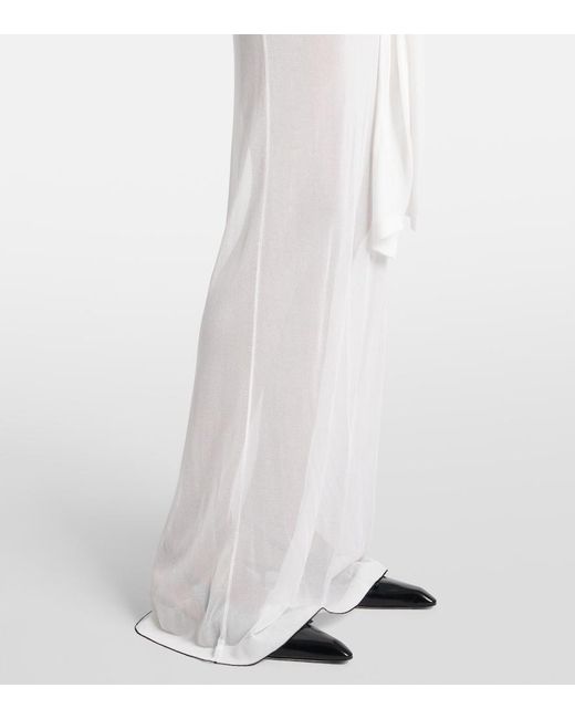 Jacquemus White La Robe Maille Nodo Sheer Gown