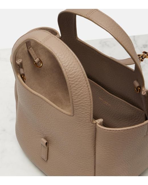 Saint Laurent Brown Le 5 A 7 Bea Baby Leather Top-Handle Bag
