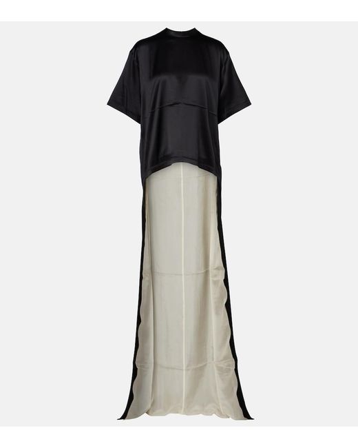 Phoebe Philo Black Silk-Blend Satin T-Shirt