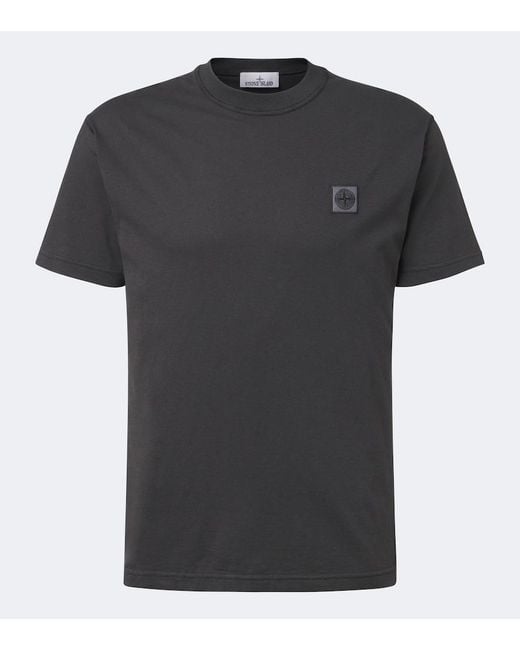 Stone Island Black Compass Badge Cotton Jersey T-Shirt for men