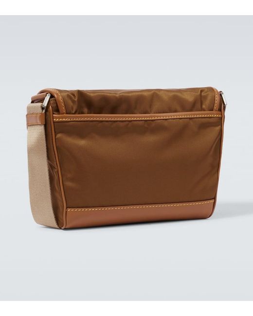 Prada Brown Re-Nylon Leather-Trimmed Shoulder Bag for men