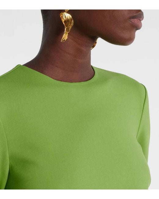 Vestido De Fiesta En Mezcla De Lana Adornado Oscar de la Renta de color Green