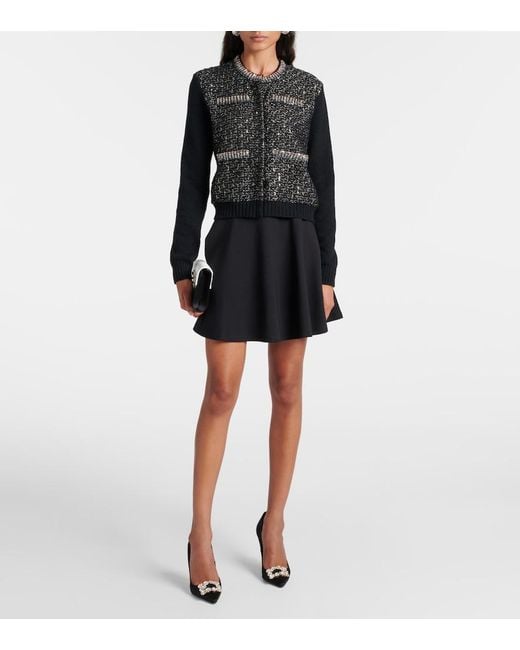 Giambattista Valli Black Sequined Wool Cardigan
