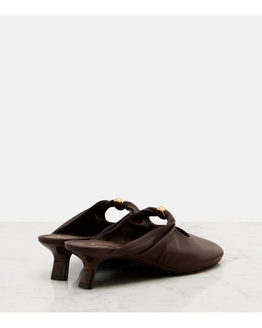 Loewe Brown Pebble 45 Leather Mules