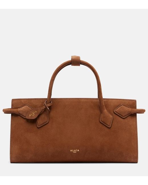 Alaïa Brown Tote Bag Aus Veloursleder