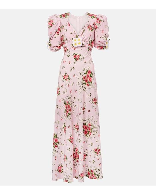 Rodarte Pink Floral Silk Cocktail Dress