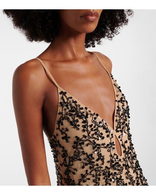 Johanna Ortiz Natural Reinvention Embellished Mesh Gown