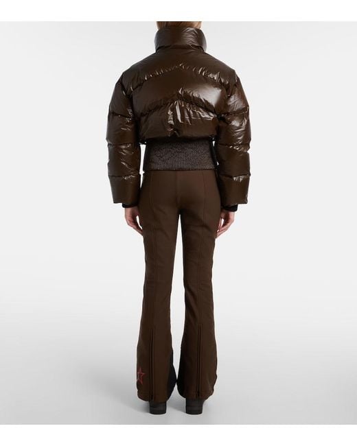 Perfect Moment Brown Auretta Bomber Shell-Down Ski Jacket