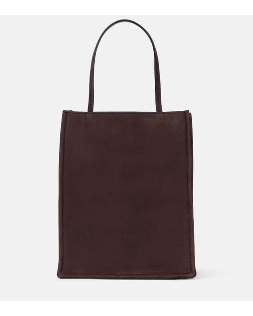 The Row Brown To Go Small Suede Tote Bag
