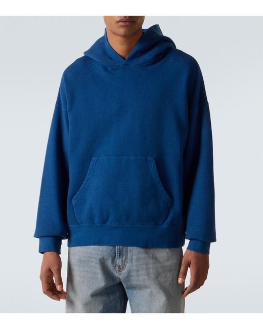 Visvim Blue Cotton Jersey Hoodie for men