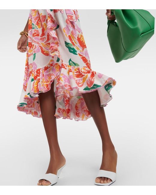 Poupette White Aude Floral Midi Dress