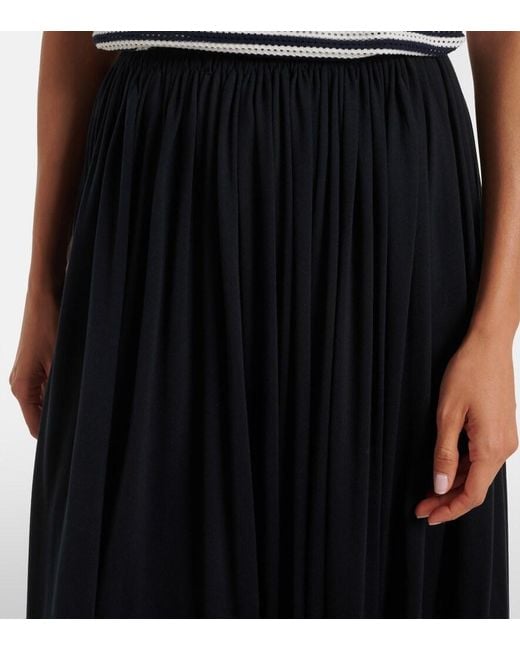 Max Mara Black Jersey Maxi Skirt