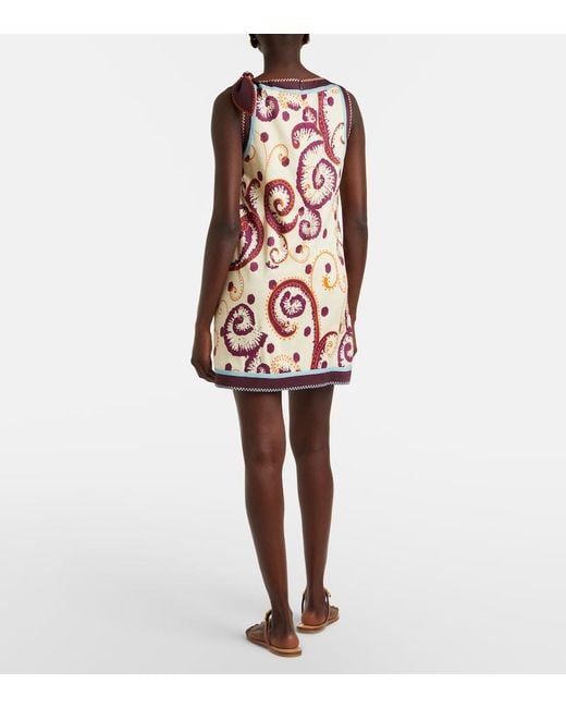 ALÉMAIS Multicolor Wilson Printed Linen And Silk Minidress