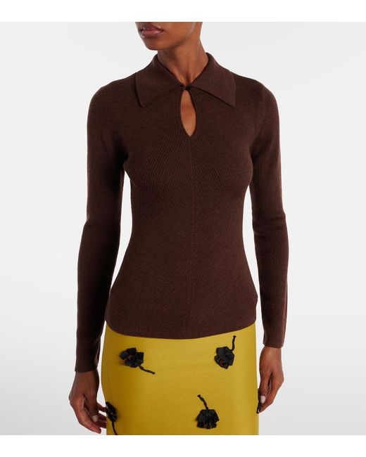 Emilia Wickstead Brown Ambrose Wool Sweater