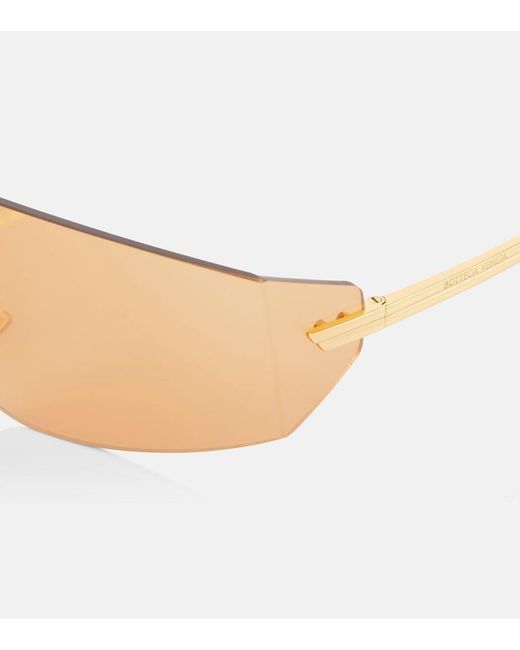 Bottega Veneta Natural Futuristic Shield Sunglasses