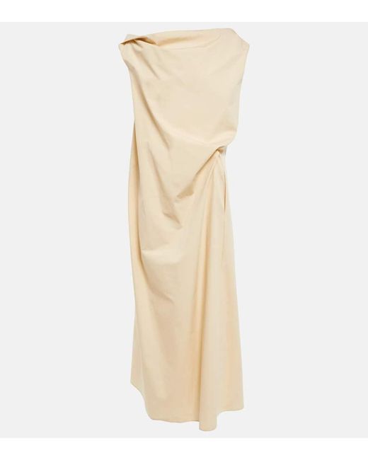 The Row Bamaris One shoulder Cotton Maxi Dress in Natural Lyst