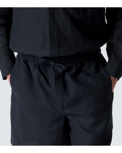 Saman Amel Shorts Aus Leinen in Black für Herren