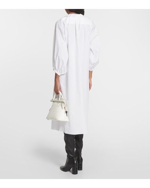 MM6 by Maison Margiela White Cotton Poplin Midi Dress