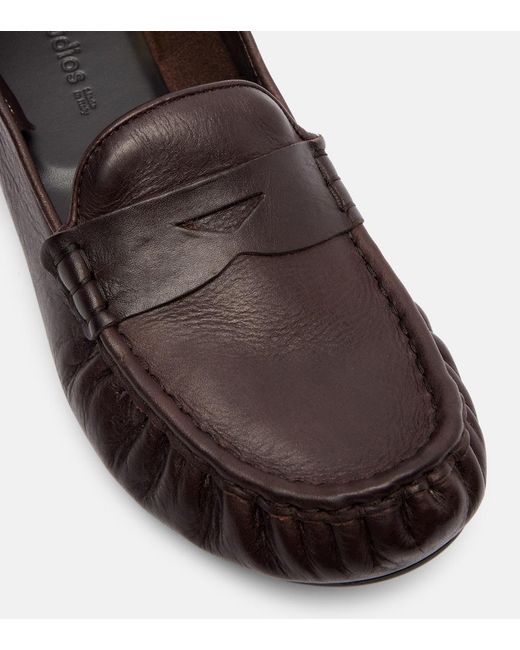 Acne Brown Leather Penny Loafers