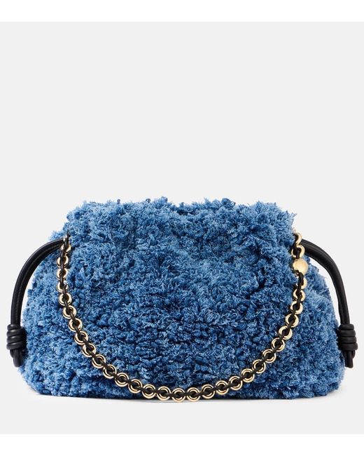 Clutch Flamenco Medium di Loewe in Blue