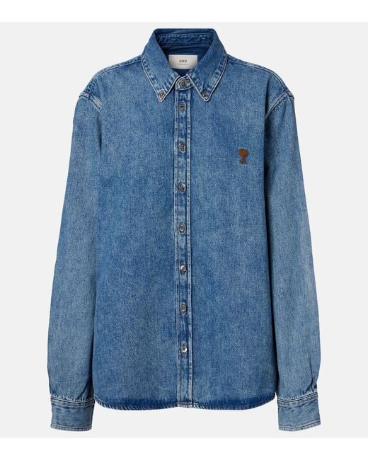 AMI Blue Ami De Cour Denim Shirt
