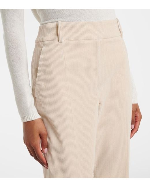 Eleventy Natural Cotton Corduroy Straight Pants