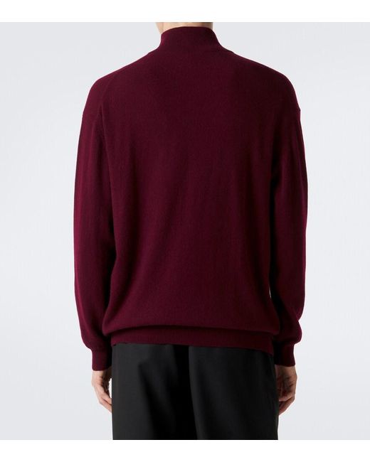 Lisa Yang Red Augustus Cashmere Half-Zip Sweater for men
