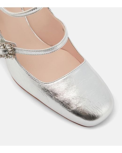Roger Vivier White Babies Mini Tres Vivier Leather Pumps