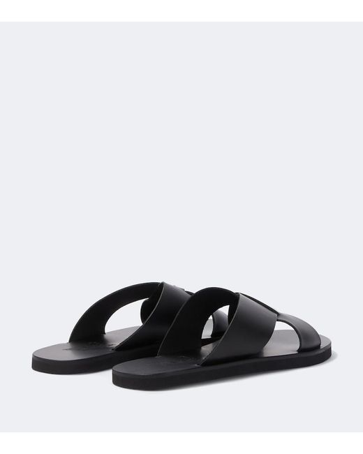 Ancient Greek Sandals Black Bios Leather Sandals for men