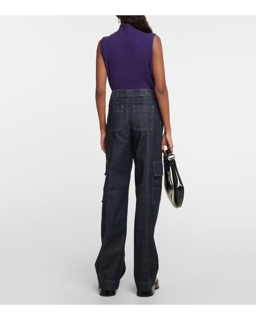 AG Jeans Blue X Emrata Amia High-Rise Cargo Jeans