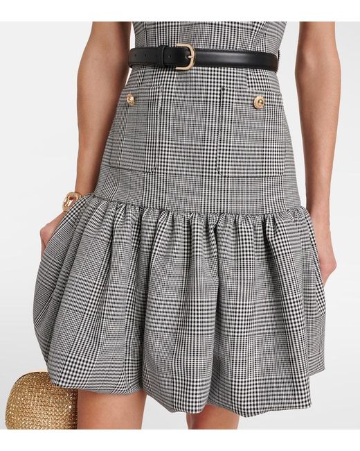 Self-Portrait Gray Belted Prince Of Wales Check Minidress