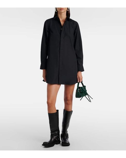 Sacai Black Poplin Shirt Dress