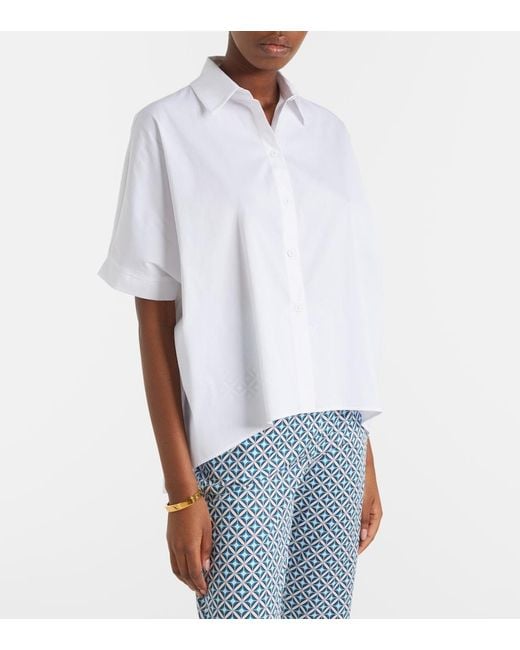 Max Mara White Pittura Cotton-Blend Shirt