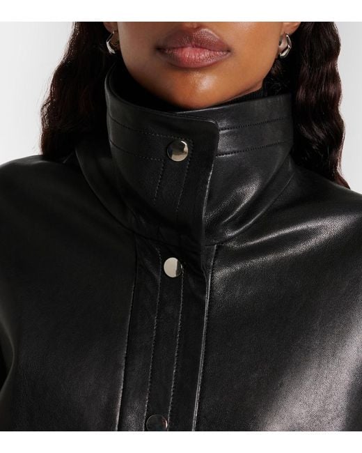 Nour Hammour Black Park Leather Jacket
