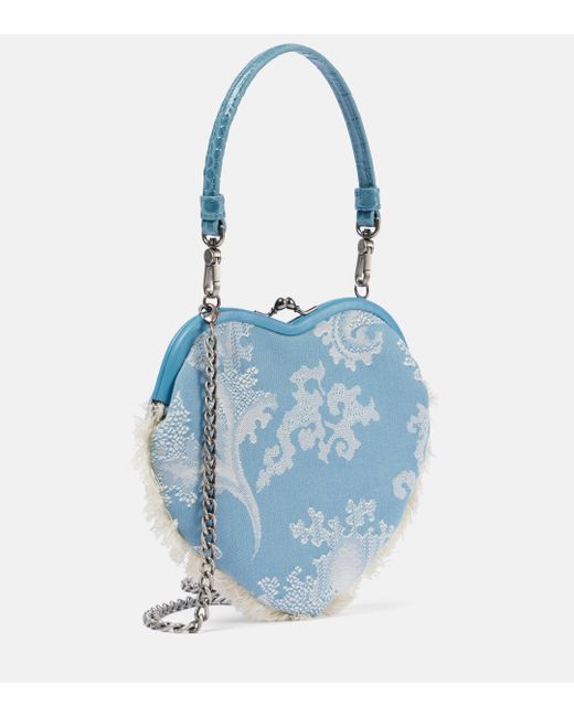 Vivienne Westwood Blue Belle Jacquard Shoulder Bag