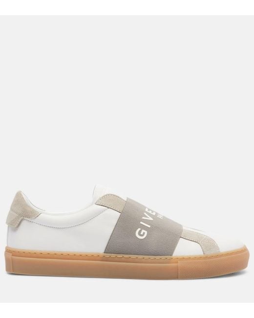 Givenchy White Urban Street Logo Leather Slip-On Sneakers