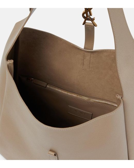 Saint Laurent Natural Le 5 A 7 Large Leather Shoulder Bag