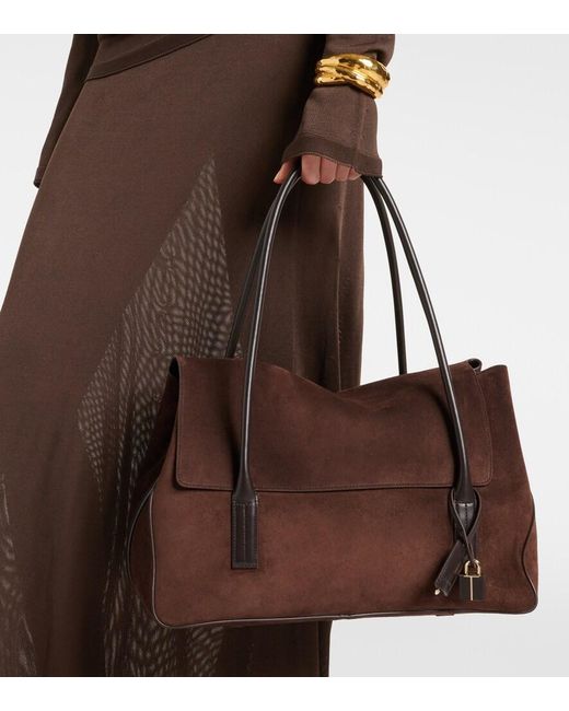 Tom Ford Black Large Suede Shoulder Bag