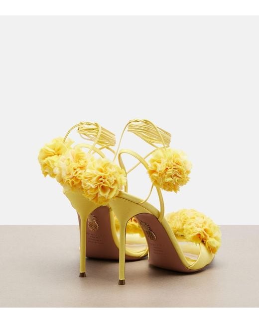 Aquazzura Metallic Cherry Kiss Applique Sandals