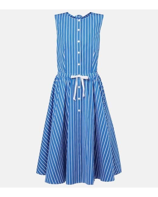 Patou Blue Hemdblusenkleid Aus Baumwolle