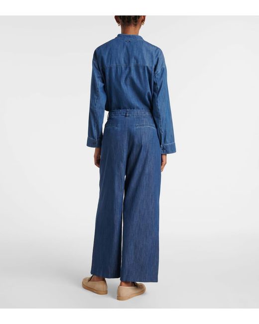 Max Mara Blue Weite Hose Sophie Aus Denim
