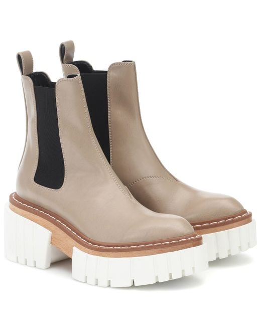 Stella McCartney Natural Emilie Platform Chelsea Boots