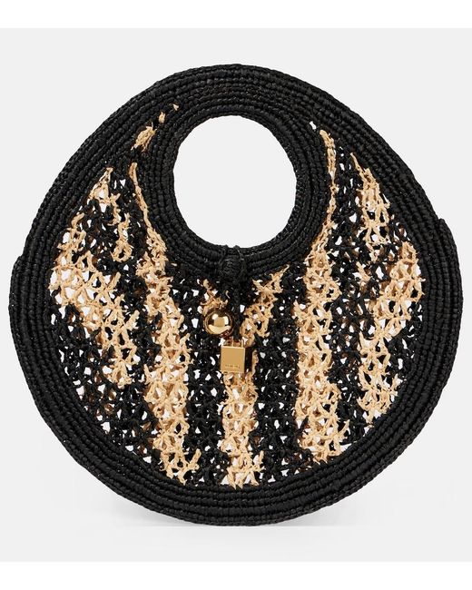 Jacquemus Black Spiaggia Small Raffia Shoulder Bag